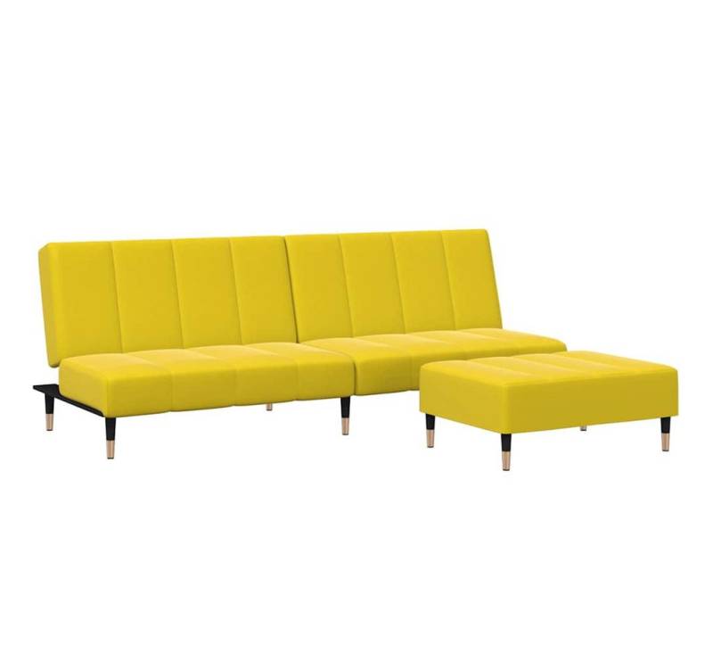 vidaXL Sofa Schlafsofa 2-Sitzer mit Fußhocker Gelb Samt von vidaXL