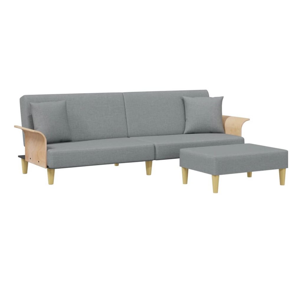 vidaXL Sofa Schlafsofa 2-Sitzer mit Kissen und Fußhocker Hellgrau Samt vidaXL Sofa Schlafsofa 2-Sitzer mit Kissen und Fußhocker Hellgrau Samt von vidaXL