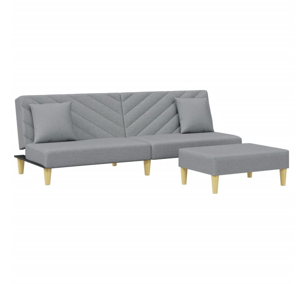 vidaXL Sofa Schlafsofa 2-Sitzer mit Kissen und Fußhocker Hellgrau Stoff vidaXL Sofa Schlafsofa 2-Sitzer mit Kissen und Fußhocker Hellgrau Stoff von vidaXL