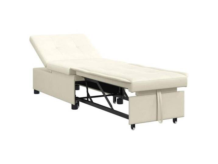 vidaXL Sofa Schlafsofa Creme 67 x 194 x 38 cm Samt, 1 Teile, Creme von vidaXL