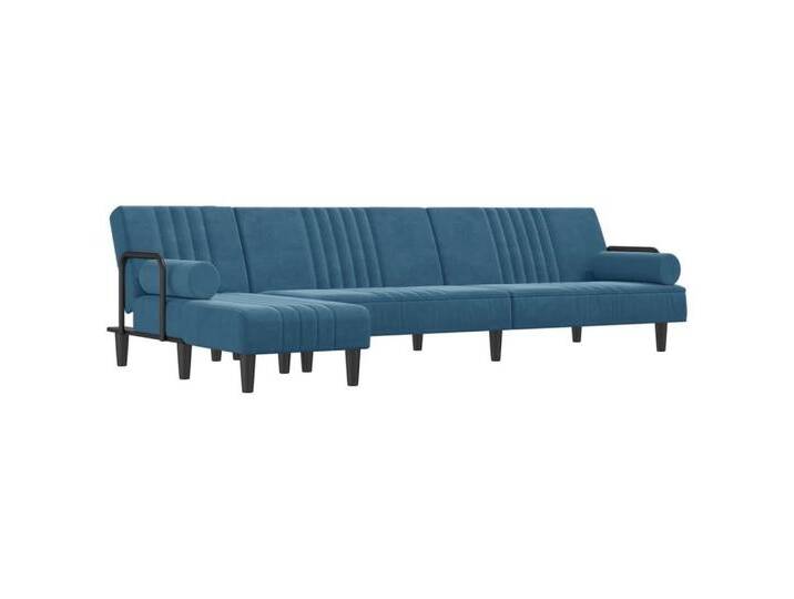 vidaXL Sofa Schlafsofa in L-Form Blau 260x140x70 cm Samt, blau, Blau vidaXL Sofa Schlafsofa in L-Form Blau 260x140x70 cm Samt, blau, Blau von vidaXL