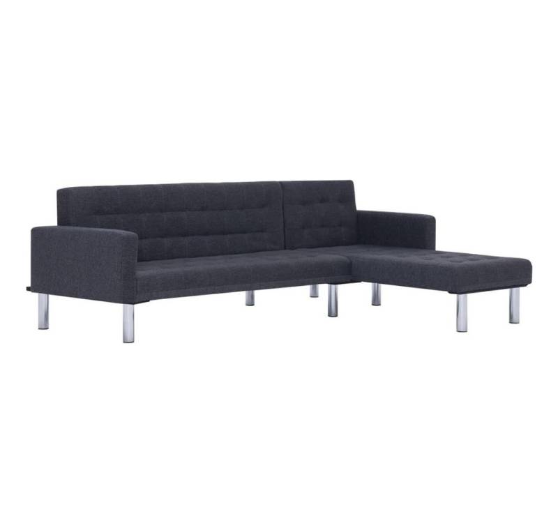 vidaXL Sofa Schlafsofa in L-Form Dunkelgrau Polyester von vidaXL
