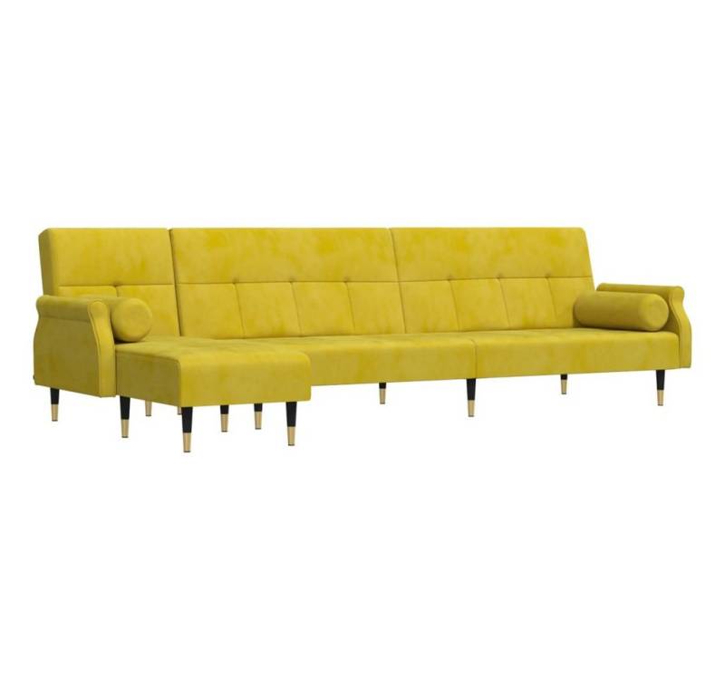 vidaXL Sofa Schlafsofa in L-Form Gelb 271x140x70 cm Samt von vidaXL