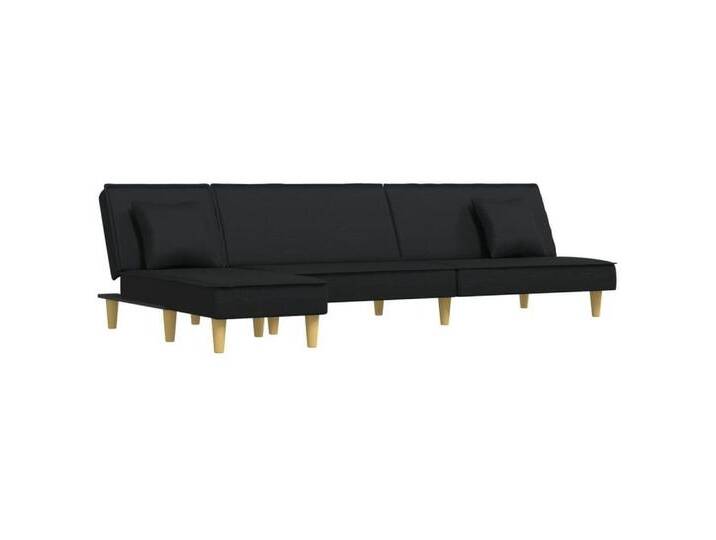 vidaXL Sofa Schlafsofa in L-Form Schwarz 255x140x70 cm Stoff Chaiselongue, schwarz von vidaXL