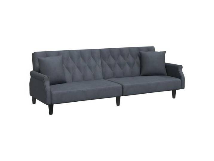 vidaXL Sofa Schlafsofa mit Armlehnen Dunkelgrau Samt Schlafcouch Sofa Couch Gästeb, grau von vidaXL