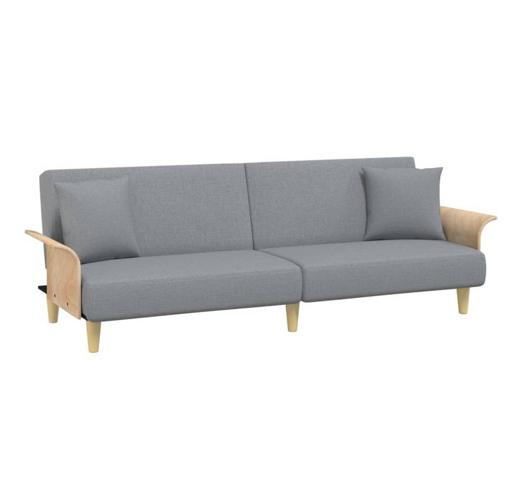 vidaXL Sofa Schlafsofa mit Armlehnen Hellgrau Stoff von vidaXL