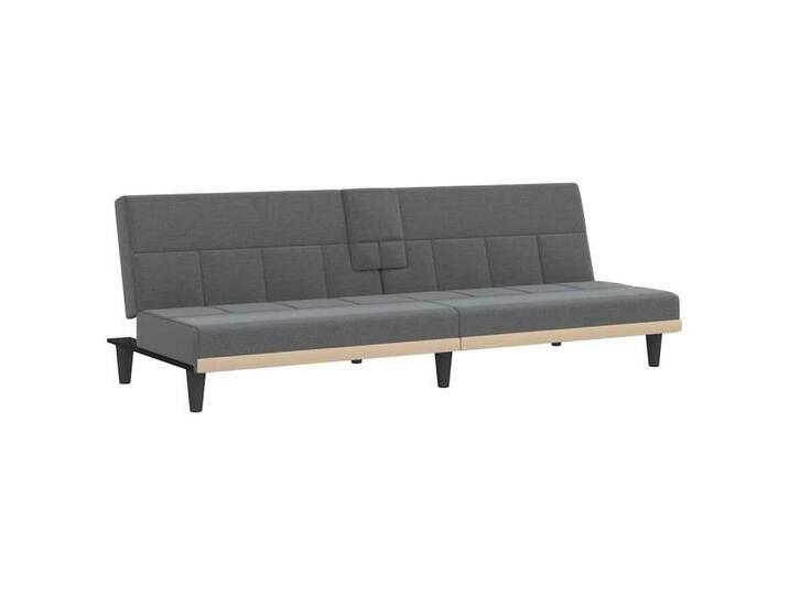 vidaXL Sofa Schlafsofa mit Getränkehaltern Dunkelgrau Stoff, grau, Dunkelgrau von vidaXL