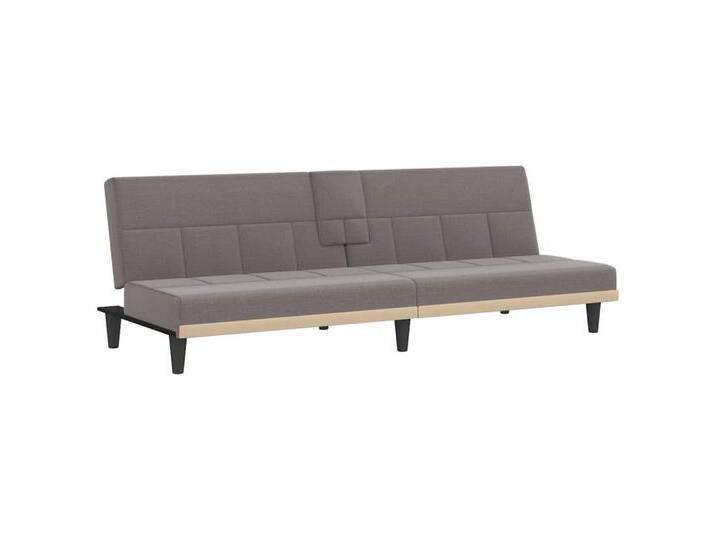 vidaXL Sofa Schlafsofa mit Getränkehaltern Taupe Stoff, Taupe von vidaXL