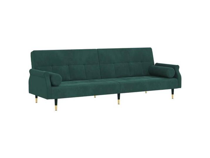 vidaXL Sofa Schlafsofa mit Kissen Dunkelgrün Samt Gästebett Gästesofa Schlafcouch, grün von vidaXL