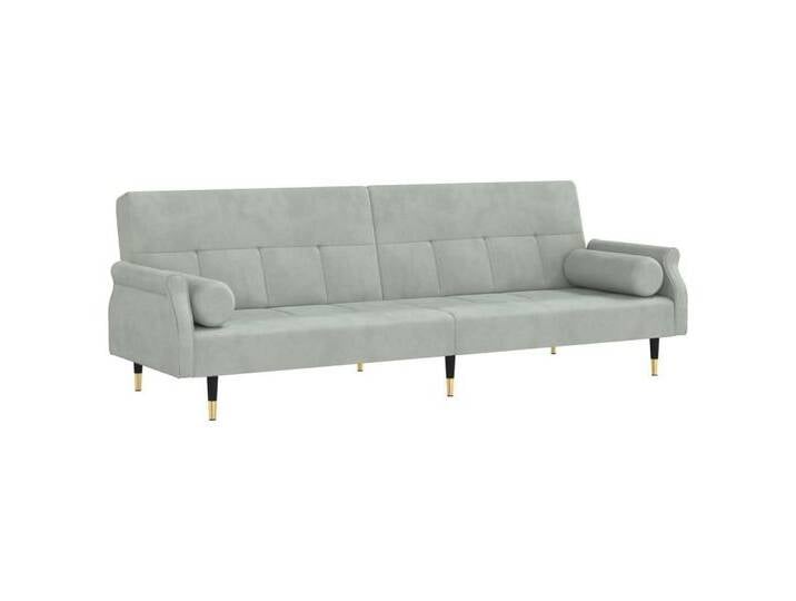 vidaXL Sofa Schlafsofa mit Kissen Hellgrau Samt Gästebett Gästesofa Schlafcouch Sc, grau vidaXL Sofa Schlafsofa mit Kissen Hellgrau Samt Gästebett Gästesofa Schlafcouch Sc, grau von vidaXL
