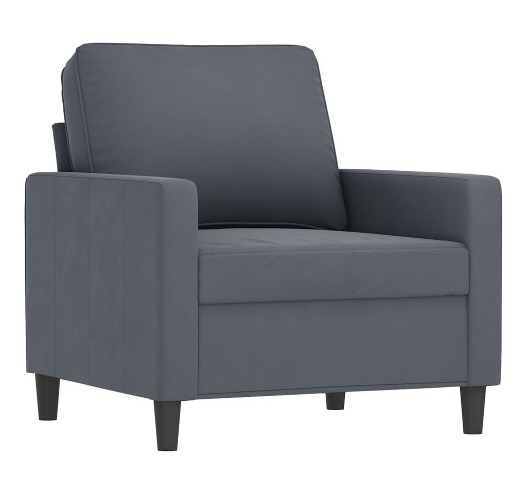 vidaXL Sofa 2-Sitzer-Sofa Dunkelgrau 140 cm Samt von vidaXL