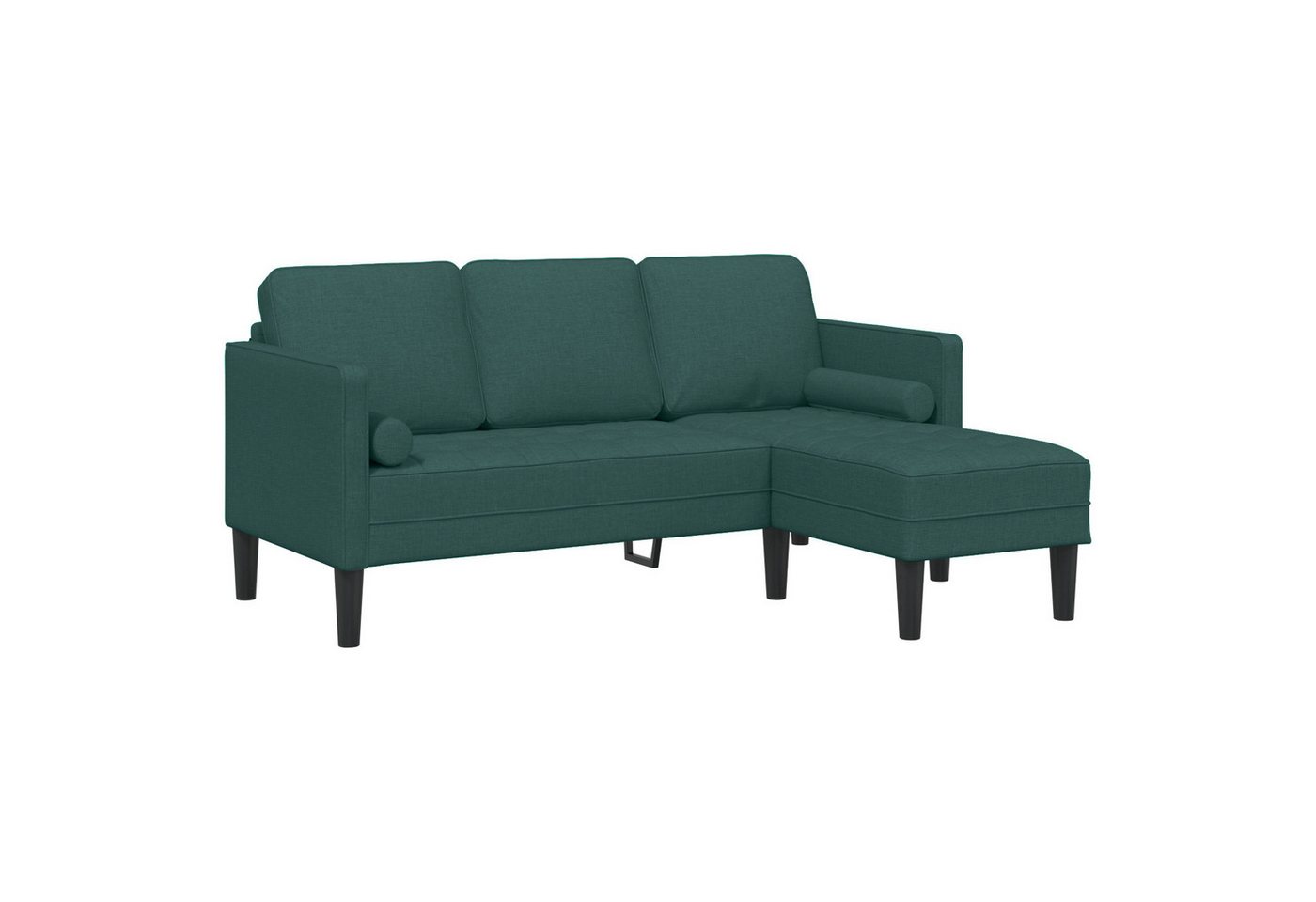 vidaXL Sofa Sofa 3-Sitzer L-Form Dunkelgrün 160 cm Stoff, 1 Teile von vidaXL