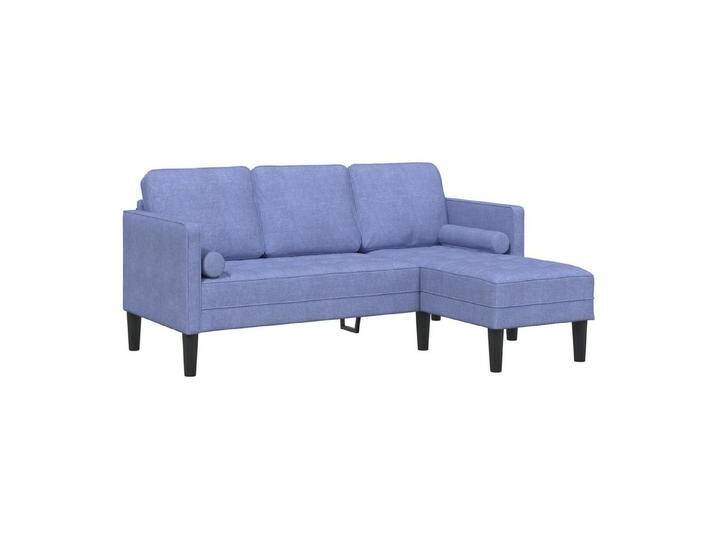 vidaXL Sofa Sofa 3-Sitzer L-Form Jeansblau 160 cm Stoff, 1 Teile, blau, Jeansblau von vidaXL