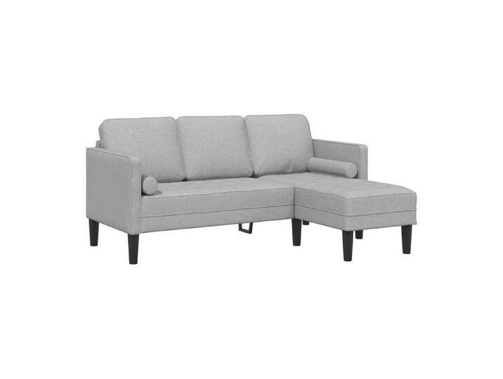 vidaXL Sofa Sofa 3-Sitzer L-Form Wolkengrau 160 cm Stoff, 1 Teile, grau, Wolken-Grau von vidaXL