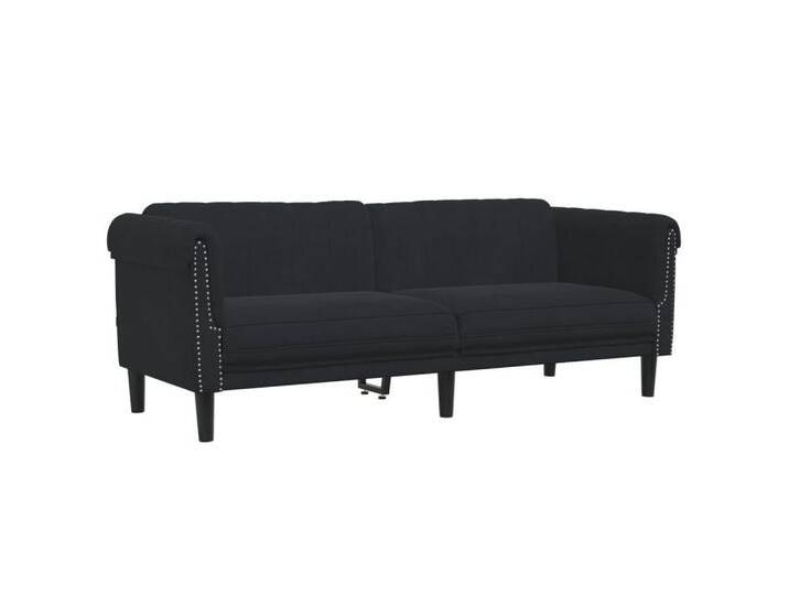 vidaXL Sofa Sofa 3-Sitzer Schwarz Samt, schwarz von vidaXL