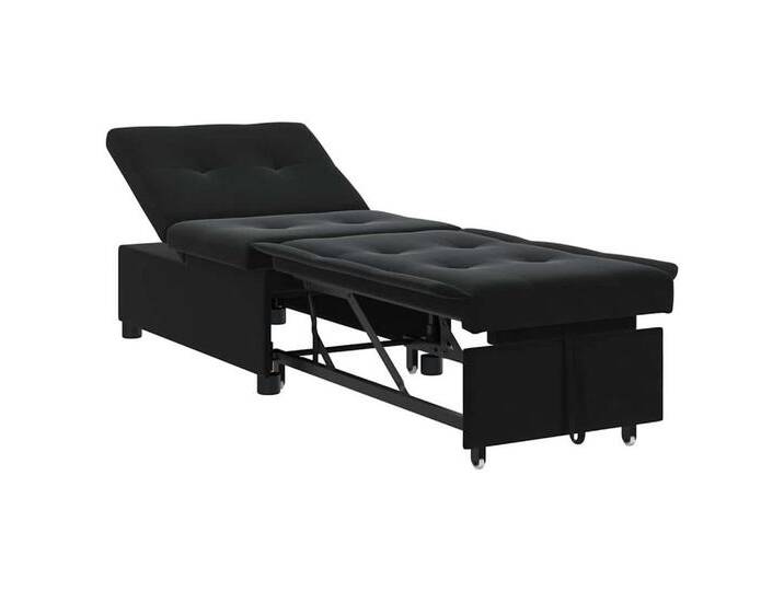 vidaXL Sofa Schlafsofa Schwarz 67 x 194 x 38 cm Samt, 1 Teile, schwarz, Schwarz von vidaXL