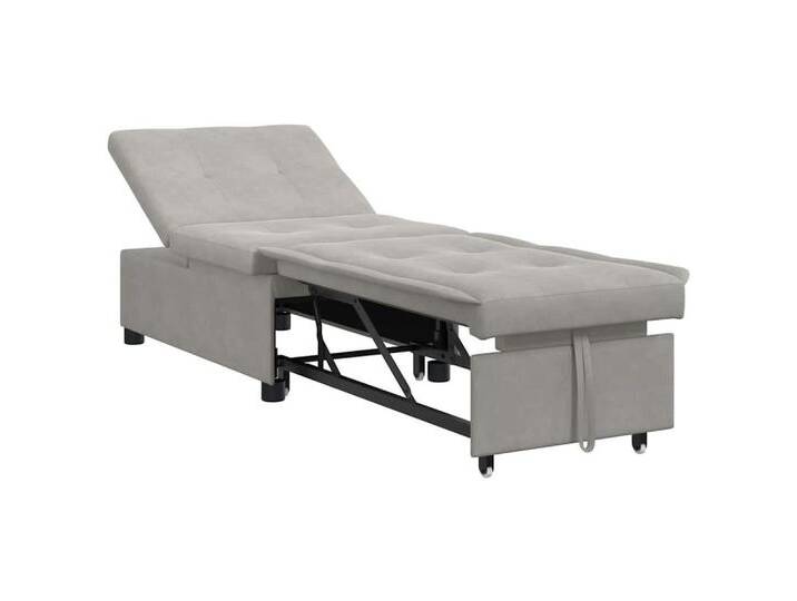 vidaXL Sofa Sofa Bett mit Kissen Hellgrau 67 x 194 x 82 cm Mikrofaserstoff, 1 Teile, grau, Hellgrau von vidaXL