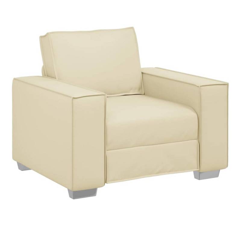 vidaXL Sofa Sofa Sessel 59 cm mit Kissen Creme Kunstleder, 1 Teile von vidaXL