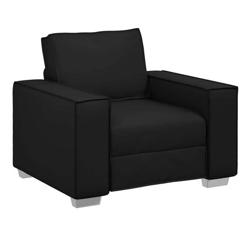 vidaXL Sofa Sofasessel mit Kissen Schwarz 99 x 78 x 84 cm Kunstleder, 1 Teile von vidaXL