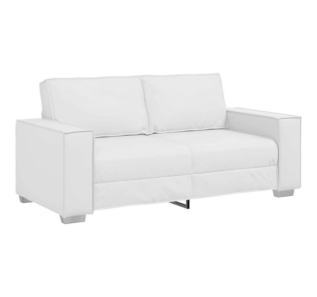 vidaXL Sofa Liebesbank Sofa 140 cm mit Kissen Weiß Kunstleder, 1 Teile von vidaXL