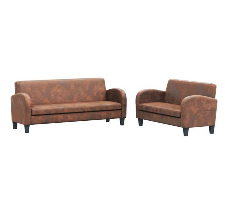 vidaXL Sofa Sofa-Set 2-tlg. Kunstleder in Wildleder-Optik Braun vidaXL Sofa Sofa-Set 2-tlg. Kunstleder in Wildleder-Optik Braun von vidaXL