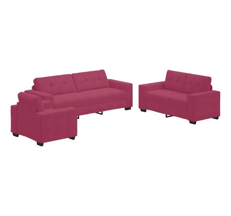 vidaXL Sofa Sofa Set mit Kissen 3 pcs Weinrot 221 x 78 x 80 cm Samt, 3 Teile vidaXL Sofa Sofa Set mit Kissen 3 pcs Weinrot 221 x 78 x 80 cm Samt, 3 Teile von vidaXL