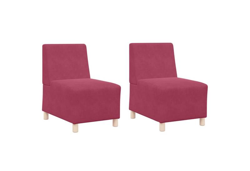 vidaXL Sofa Sofa Stühle 2 pcs Weinrot 55 x 74 x 82 cm Samt, 2 Teile von vidaXL