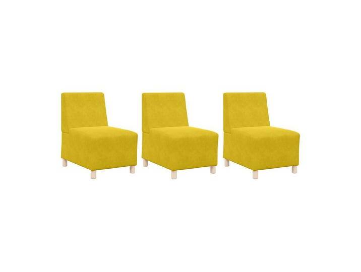 vidaXL Sofa Sofa Stühle 3 pcs Gelb 55 x 74 x 82 cm Samt, 3 Teile, Yellow von vidaXL