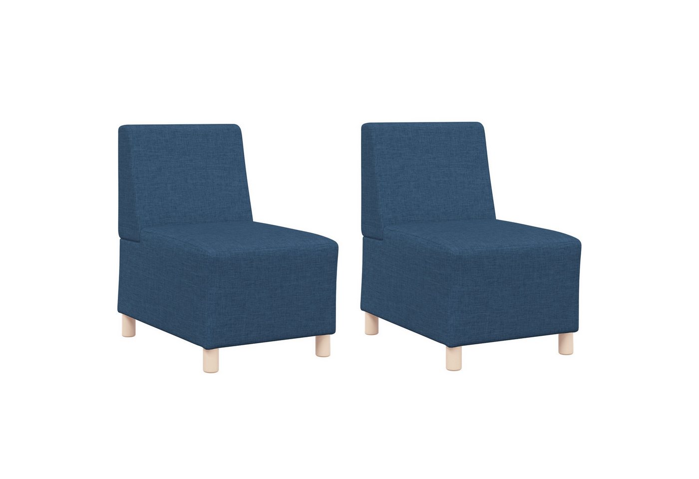vidaXL Sofa Sofa Stuhl Hellgrau 55 cm Stoff 2 pcs Blau 55 x 74 x 82 cm, 2 Teile von vidaXL