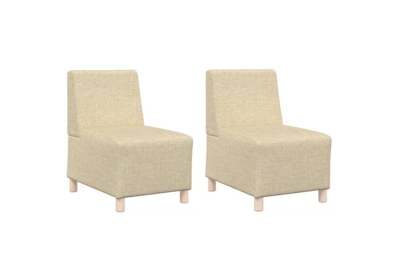 vidaXL Sofa Sofa Stuhl Hellgrau 55 cm Stoff 2 pcs Creme 55 x 74 x 82 cm, 2 Teile von vidaXL