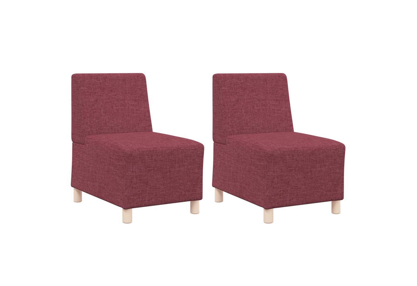 vidaXL Sofa Sofa Stuhl Hellgrau 55 cm Stoff 2 pcs Rot 55 x 74 x 82 cm, 2 Teile von vidaXL