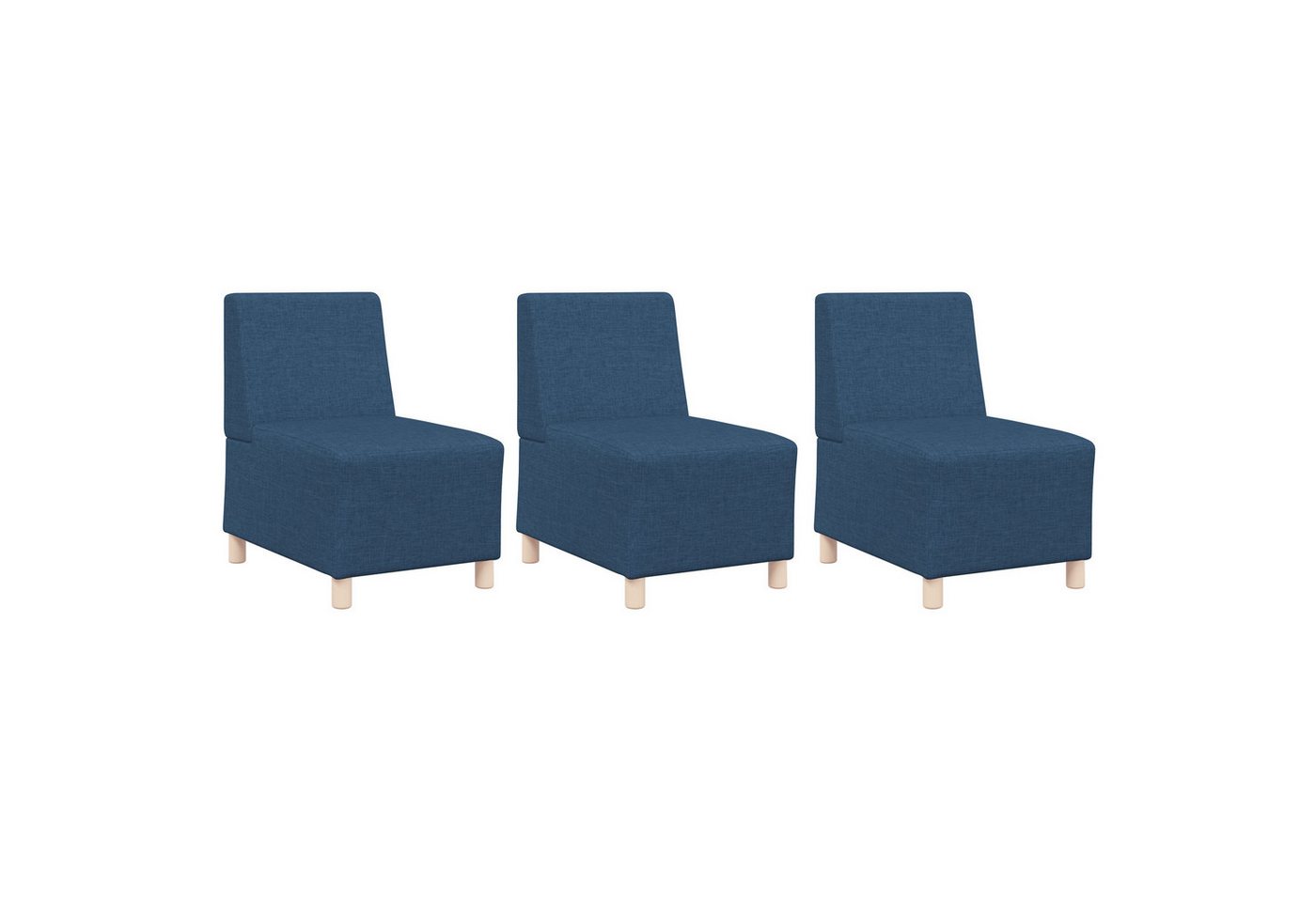 vidaXL Sofa Sofa Stuhl Hellgrau 55 cm Stoff 3 pcs Blau 55 x 74 x 82 cm, 3 Teile von vidaXL