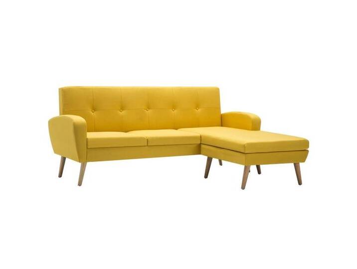 vidaXL Sofa Sofa in L-Form Stoffbezug 186x136x79 cm Gelb, gelb, Gelb von vidaXL