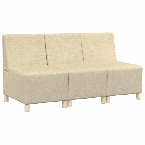 vidaXL Sofa-Stuhl Set aus 3 Teilen in Creme, aus Stoff, Maße: 55 x 74 x 82 cm, Robustes Holzrahmen, mit bequemer Schaumstofffüllung, modernes Design, ideal für drinnen vidaXL Sofa-Stuhl Set aus 3 Teilen in Creme, aus Stoff, Maße: 55 x 74 x 82 cm, Robustes Holzrahmen, mit bequemer Schaumstofffüllung, modernes Design, ideal für drinnen von vidaXL