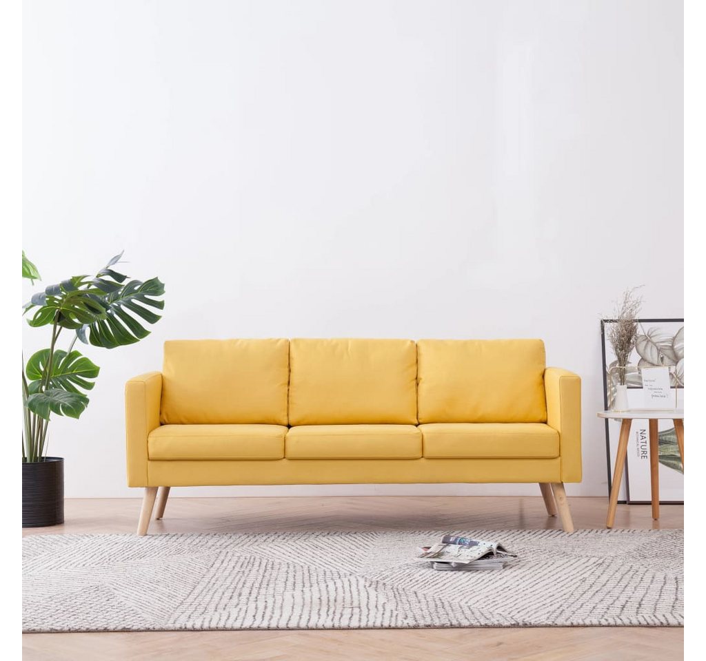 vidaXL Sofa, 3-Sitzer-Sofa Stoff Gelb von vidaXL