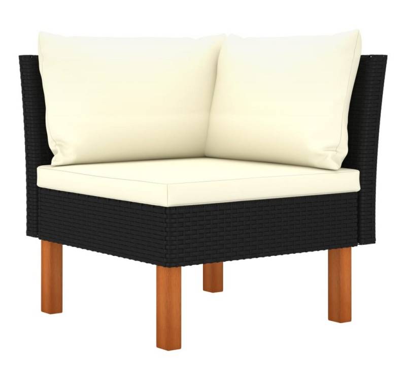 vidaXL Sofaelement Ecksofa Poly Rattan und Eukalyptus Massivholz (1 St) von vidaXL