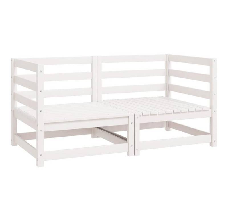 vidaXL Sofaelement Garten-Ecksofas 2 Stk. Weiß Kiefer Massivholz (1 St) von vidaXL