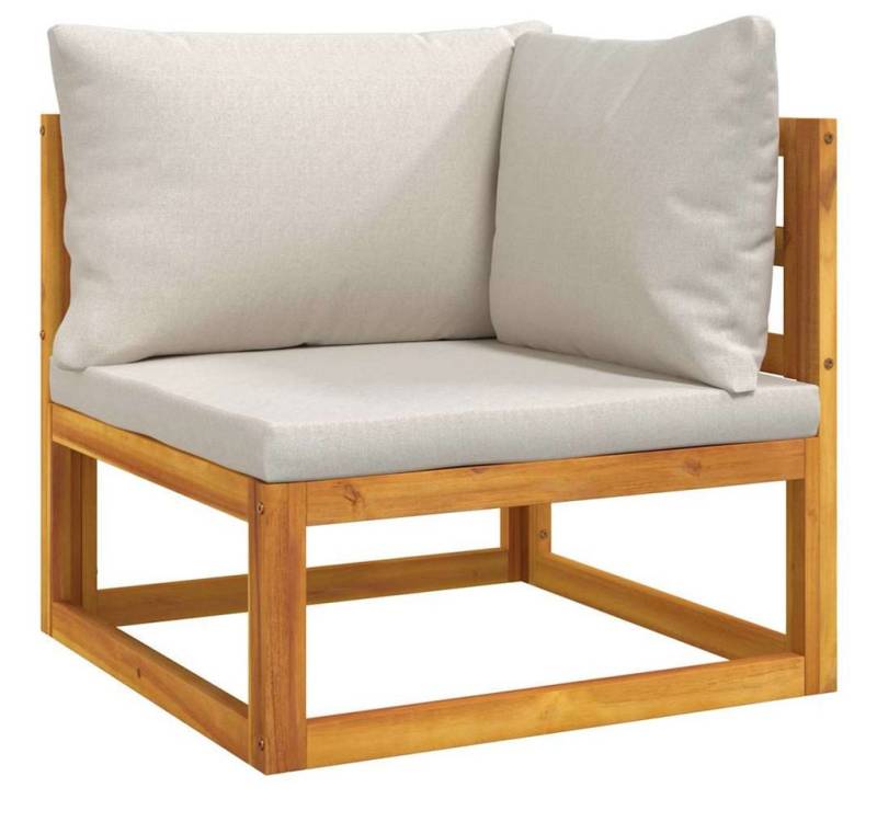 vidaXL Sofaelement Modular-Ecksofa mit Hellgrauen Kissen Massivholz (1 St) von vidaXL
