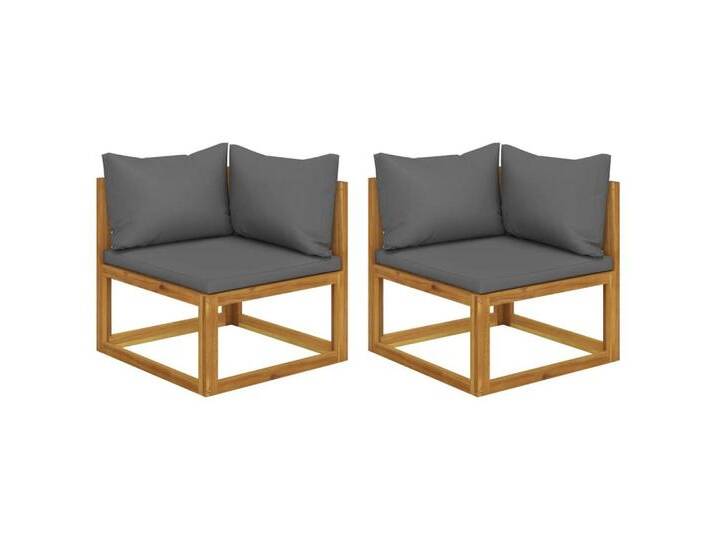vidaXL Sofaelement Modular-Ecksofas 2 Stk. mit Auflagen Dunkelgrau (1 St), grau, Ecksofa (2 Stk.), Dunkelgrau von vidaXL