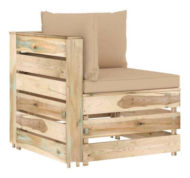 vidaXL Sofaelement Modulares Ecksofa mit Kissen Grün Imprägniertes Holz (1 St) von vidaXL