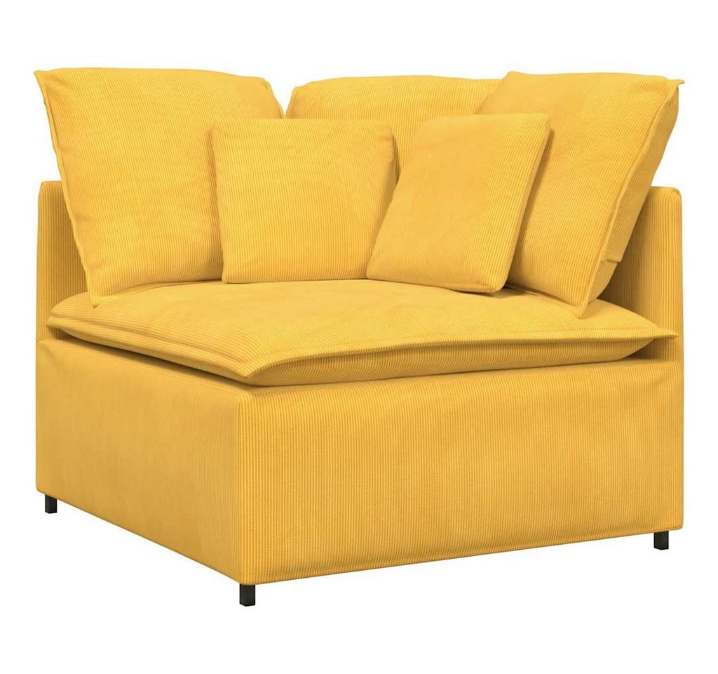 vidaXL Sofaelement Modulares Sofa Eckmodul mit Kissen Hellgelb 100 cm von vidaXL
