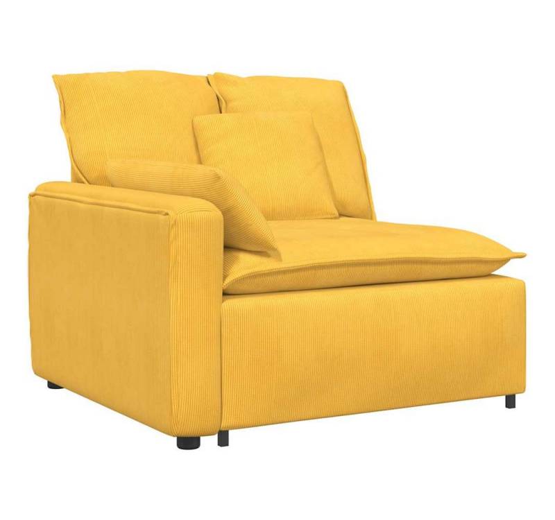 vidaXL Sofaelement Modulares Sofa Endmodul mit Armlehne Kissen Hellgelb 100 cm vidaXL Sofaelement Modulares Sofa Endmodul mit Armlehne Kissen Hellgelb 100 cm von vidaXL