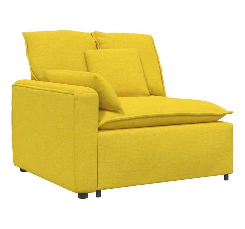 vidaXL Sofaelement Modulares Sofa Endmodul mit Armlehne Kissen Hellgelb 100 cm von vidaXL