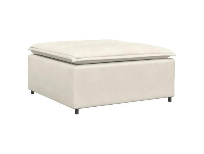 vidaXL Sofaelement Modulares Sofa Fußhocker-Modul Creme 100x100x48 cm, Footstool, Creme von vidaXL