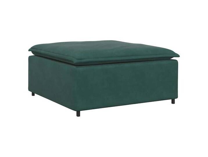 vidaXL Sofaelement Modulares Sofa Fußhocker-Modul Dunkelgrün 100x100x48 cm, grün, Footstool, Dunkelgrün von vidaXL