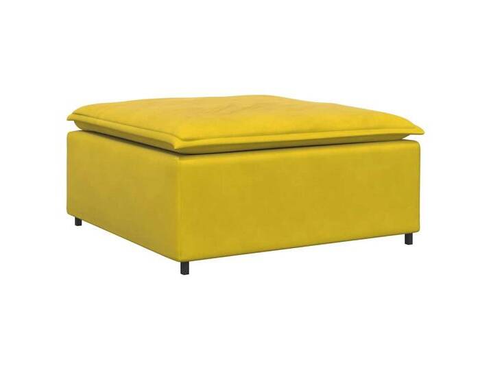 vidaXL Sofaelement Modulares Sofa Fußhocker-Modul Gelb 100x100x48 cm, gelb, Footstool, Gelb von vidaXL