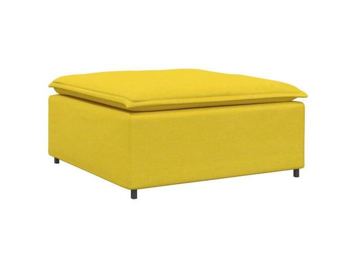 vidaXL Sofaelement Modulares Sofa-Fußhocker-Modul Hellgelb 100x100x48 cm, gelb, Footstool, Hellgelb von vidaXL