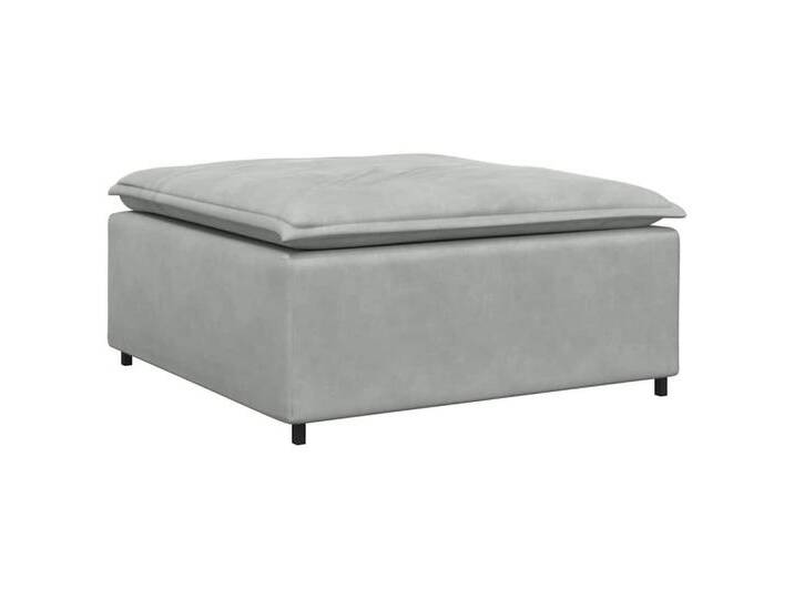 vidaXL Sofaelement Modulares Sofa Fußhocker-Modul Hellgrau 100x100x48 cm, grau, Footstool, Hellgrau von vidaXL