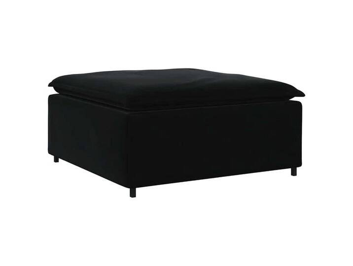 vidaXL Sofaelement Modulares Sofa Fußhocker-Modul Schwarz 100x100x48 cm, schwarz, Footstool, Schwarz von vidaXL