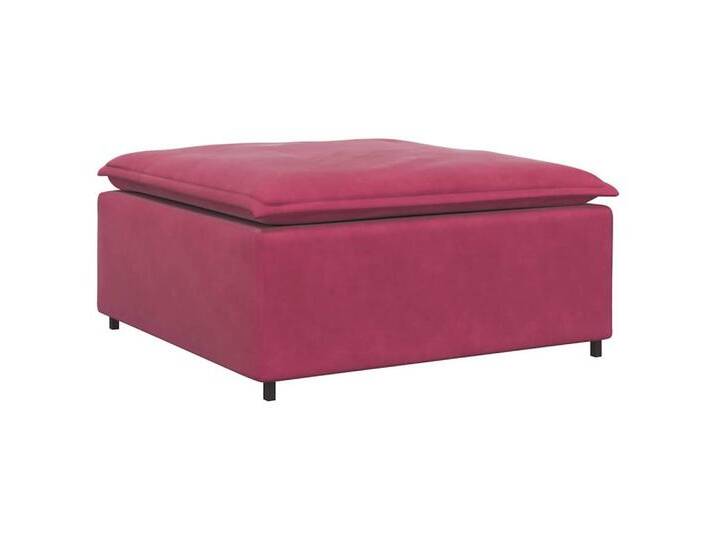 vidaXL Sofaelement Modulares Sofa Fußhocker-Modul Weinrot 100x100x48 cm, rot, Footstool, Weinrot von vidaXL